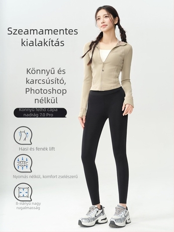 Női leggings poliészter/nylon keverékből, magas rugalmasság, 9/10 hossz, slim fazon, őszi 2025