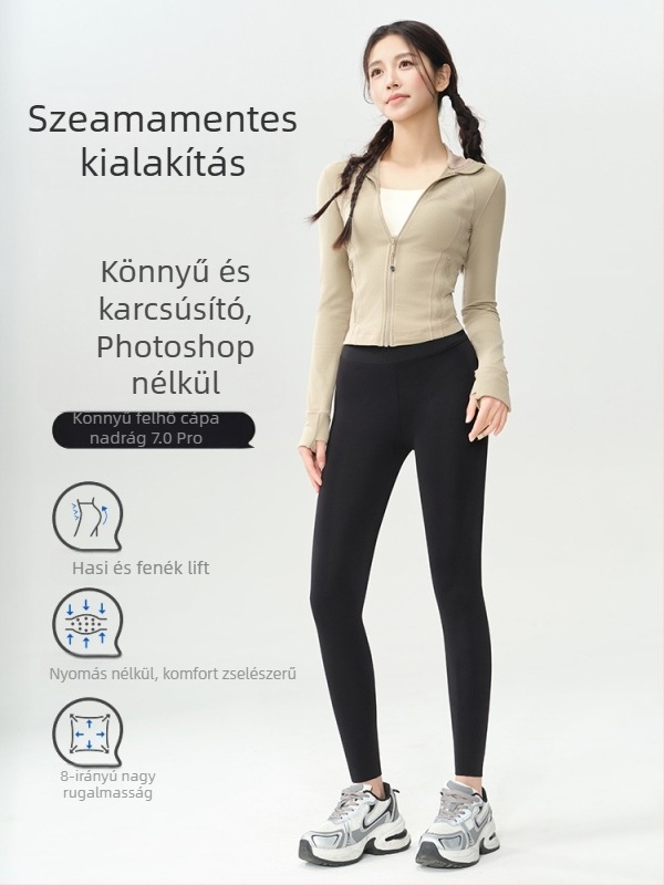 Női leggings poliészter/nylon keverékből, magas rugalmasság, 9/10 hossz, slim fazon, őszi 2025