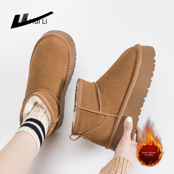 Női téli havas bakancs, magas szár, meleg pamut bélés, vastag talp, textil felsőrész