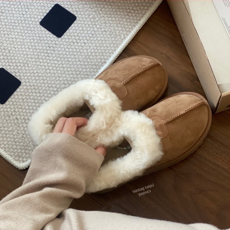 Női vastag talpú havas csizmák, felső része integrált szőrrel, belső gyapjú, EVA talp, alacsony kivágású slip-on, platforma 3,5 cm