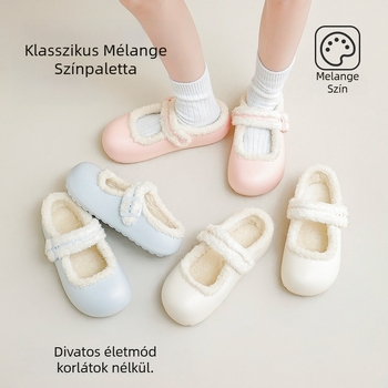 Pamutcipők felnőtteknek - Uniszex, lapos sarok, EVA talp, műszőrme bélés, csíkos mintázat
