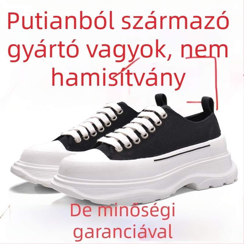 Férfi vászon cipő vastag talppal, alacsony felsőrész, állatmintás, fűző — DICECK/Ditser, hétköznapi stílus