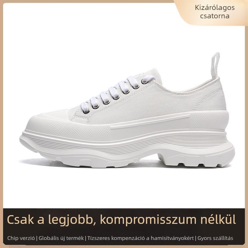 Férfi vászon cipő vastag talppal, alacsony felsőrész, állatmintás, fűző — DICECK/Ditser, hétköznapi stílus