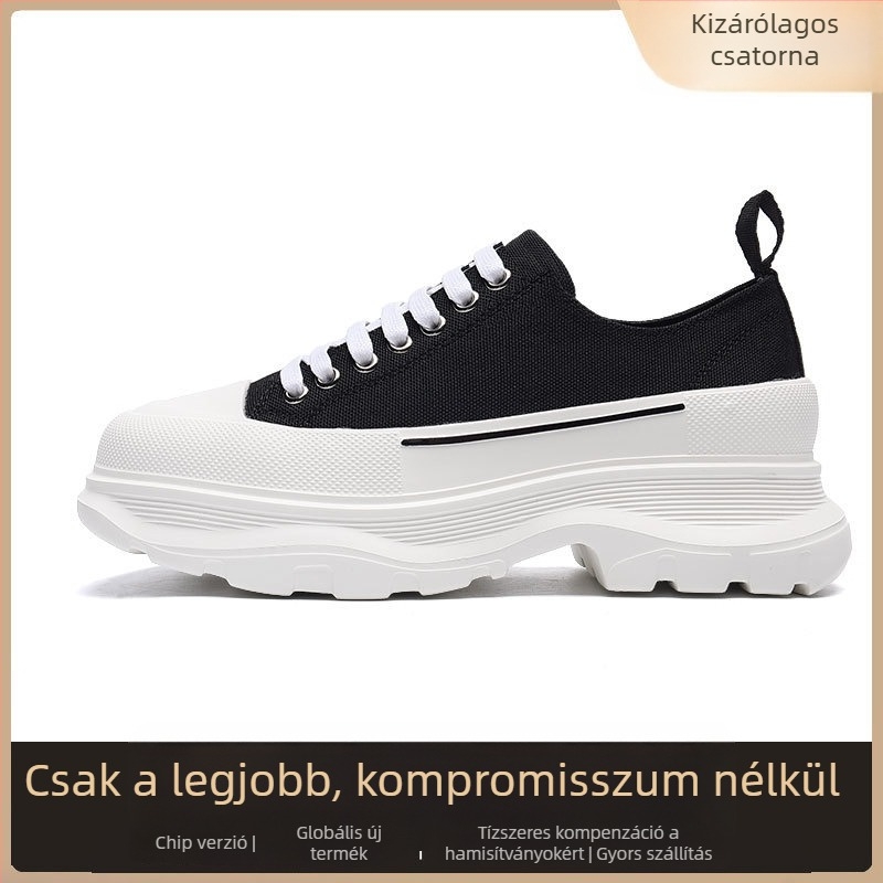 Férfi vászon cipő vastag talppal, alacsony felsőrész, állatmintás, fűző — DICECK/Ditser, hétköznapi stílus