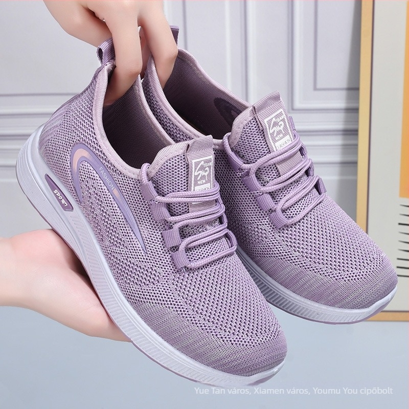 Női textile szabadidőcipő kerek orral, gumitalp, alacsony sarkú 1–3 cm