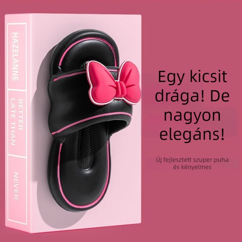 Női masnis szandál - PVC felsőrész, PVC talp, injektált talp, lapos sarok, csúszásmentes