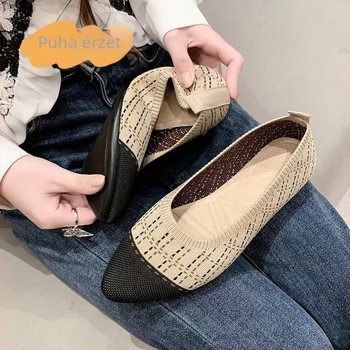 Női lazább cipő - légáteresztő felsőrész fly weaving, hálós belső, gumírozott talp, textil talpbetét, slip-on zárás (egy lépés), nyár-tavasz
