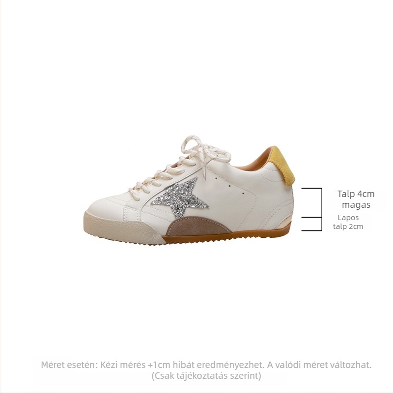 Női Casual Platform Cipő rejtett 6–8 cm-es magasság-emelő sarokkal, tehénbőr felsőrész, Ultra-Fine Fiber belső talp, gumi talp, fűzővel zárható