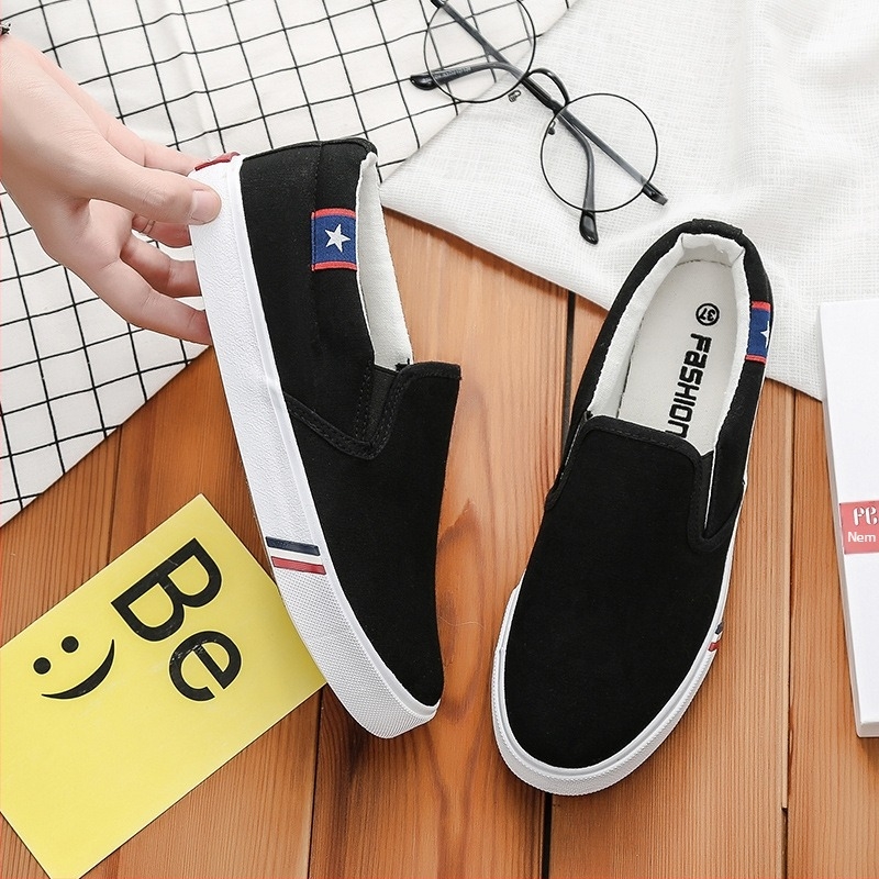 Rainier vászon Slip-On cipő, fehér, uniszex, koreai stílus, tavasz, légáteresztő, vulkanizált gumitalp