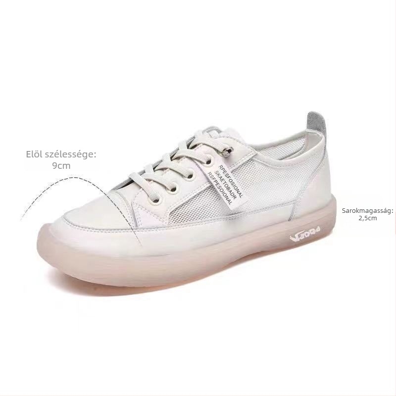 Női slip-on cipő valódi bőrből – lélegző hálós belső, alacsony sarok 1–3 cm, talpbetét természetes bőr