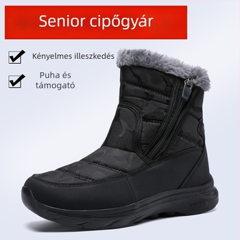 Téli magas szárú túracipő szintetikus bőrből, felső része szintetikus bőrből, bőr bélés, gumírozott talp, cipzár, textil talpbetét