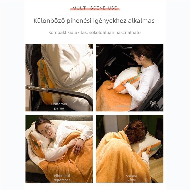 Kétfunkciós plüss korall velúr párna a kézmelegítéshez — irodába, pihenésre és autózásra