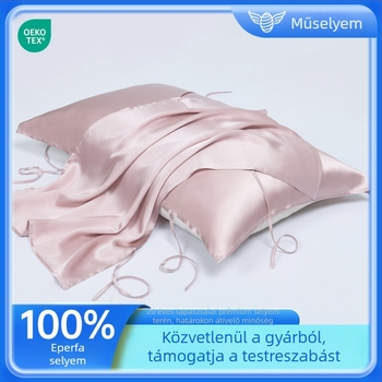 Mulberry selyemből készült párnahuzat, 100% selyem, 16 Momme, egyszerű zsinóros zárás, utazáshoz