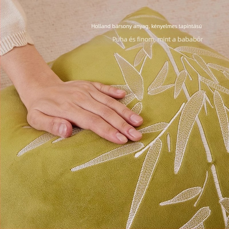 Új kínai stílusú kanapé párna hímzett növény- és virágmintával, PP pamut töltés