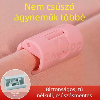 Ágyhuzat rögzítő klipek – csúszásmentes, szögbe állító, műanyag, háztartási használat