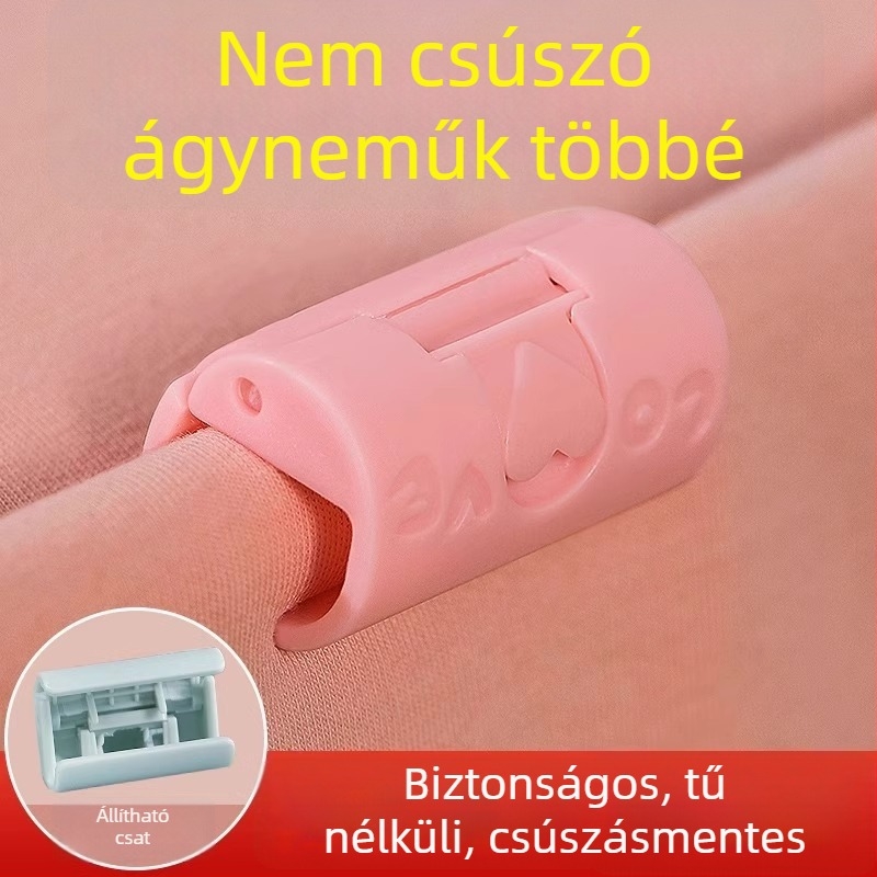 Ágyhuzat rögzítő klipek – csúszásmentes, szögbe állító, műanyag, háztartási használat
