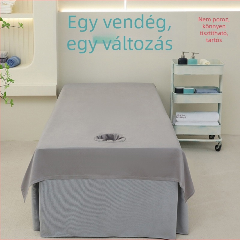Pamut kötött ágynemű masszázságyhoz, modern minimalist stílus, reaktív nyomtatás és festés