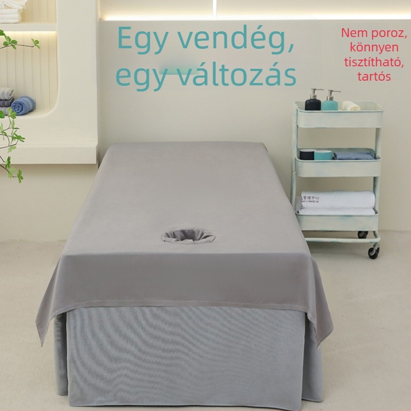 Pamut kötött ágynemű masszázságyhoz, modern minimalist stílus, reaktív nyomtatás és festés