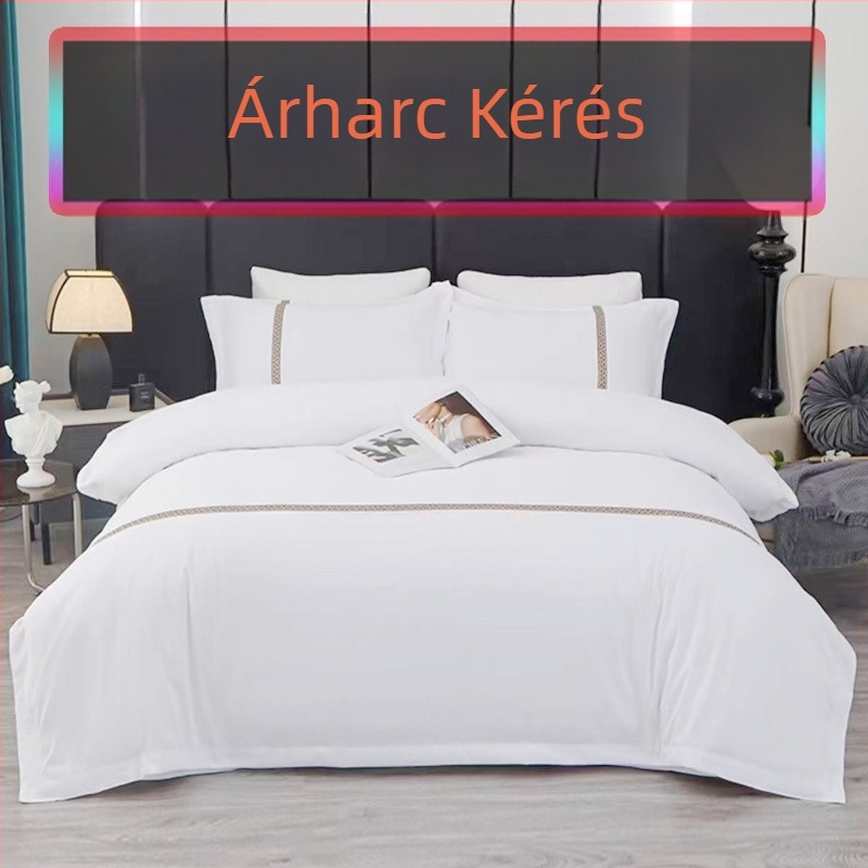 Szállodai ágyneműhuzat készlet – poliészter, kefés szövet, reaktív nyomtatás és festés, szállodai stílus