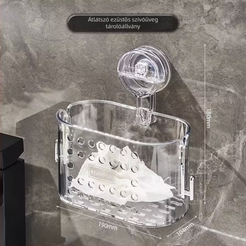 Műanyag falra szerelhető arc kendő tároló szívócsészével, fürdőszoba, japán stílus