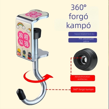 Asztal szélére akasztható táskaakasztó – levehető, fúrás nélküli, modern minimalist stílus, vasbevonat, 30 kg+ teherbírás