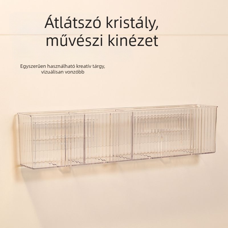 Fali kenőcs tároló doboz, PET anyag, 8 rekesz, porálló, fúrás nélküli felszerelés