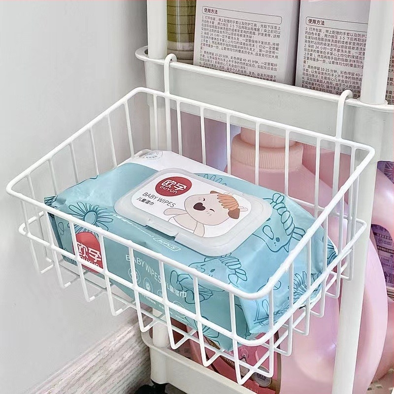 Kovácsoltvasból készült függő rácskosár polcokra és tárolásra