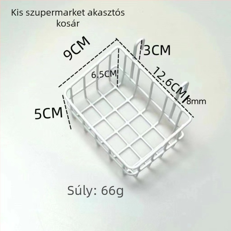 Kovácsoltvasból készült függő rácskosár polcokra és tárolásra