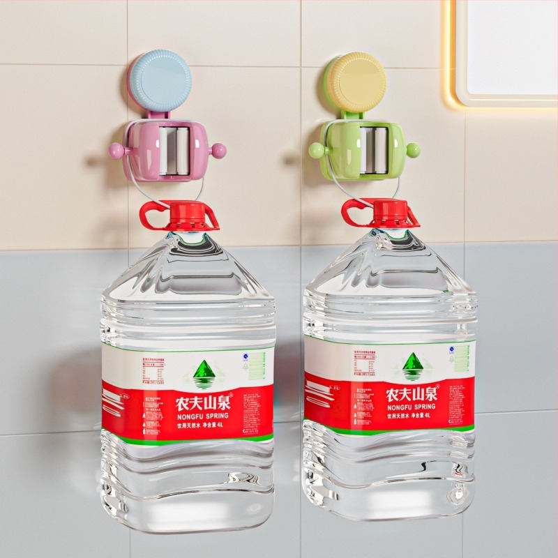 Mop tartó szívókoronggal, falra szerelhető, fúrás nélkül, műanyagból, 105 g, modern egyszerű stílus