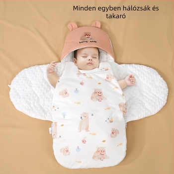 Újszülött: egyben alvózsák integrált anti-kick takaróval, 100% pamut, őszi-téli használatra.