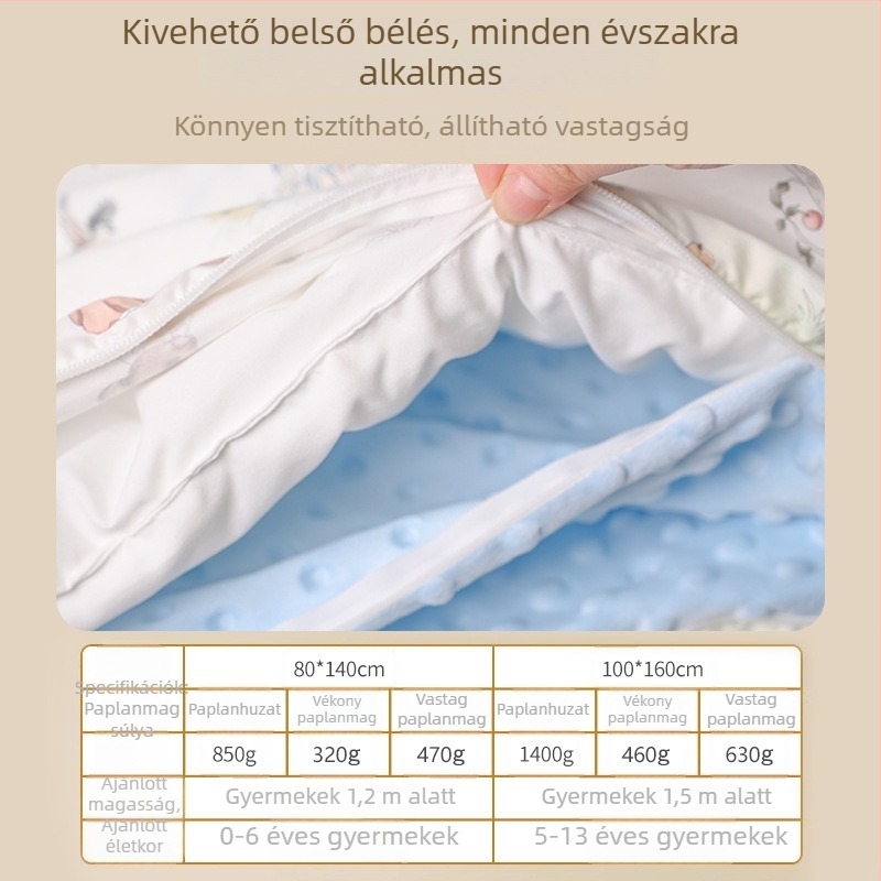 2025-ös új babahálózsák ősz-télre, vastag pamut, rostos töltet, rajzfilm-stílus, klímás szobához