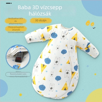Baba téli alvózsák 100% pamutból, vastag, egyrészes dizájn, levehető ujjaival, állandó hőmérsékletet tart