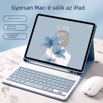iPad tok Bluetooth billentyűzettel és integrált védelemmel, mágneses zár és stylus rekesz; kompatibilis iPad Mini 6, iPad Air 4/5 és iPad Pro 11