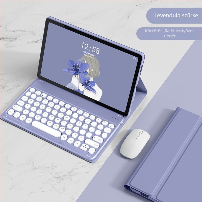 iPad tok Bluetooth billentyűzettel és integrált védelemmel, mágneses zár és stylus rekesz; kompatibilis iPad Mini 6, iPad Air 4/5 és iPad Pro 11