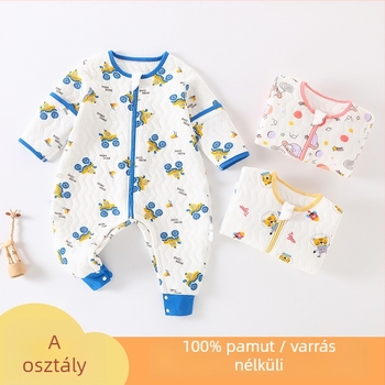 Pamut baba alvózsák levehető ujjakkal, tavasz–ősz, 100% pamut, antibakteriális, nedvszívó, mosható