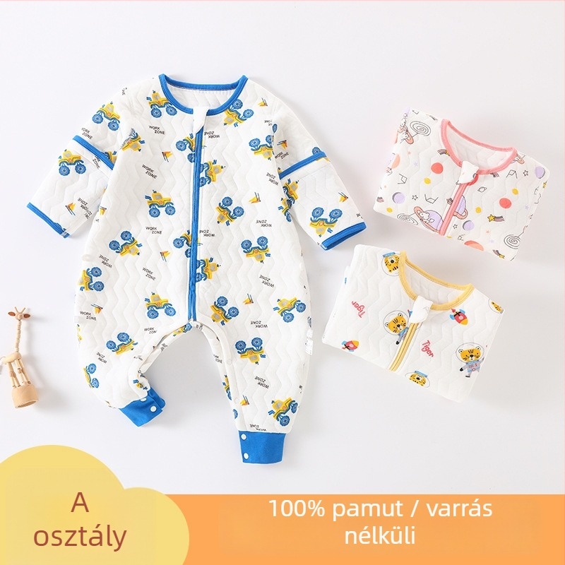 Pamut baba alvózsák levehető ujjakkal, tavasz–ősz, 100% pamut, antibakteriális, nedvszívó, mosható