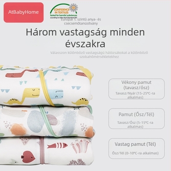 Baba hálózsák ujjakkal, vastag minden évszakra, pamut, antibakteriális, hőmérséklet-szabályozó, nedvesség-elvezető, rajzolt mintával