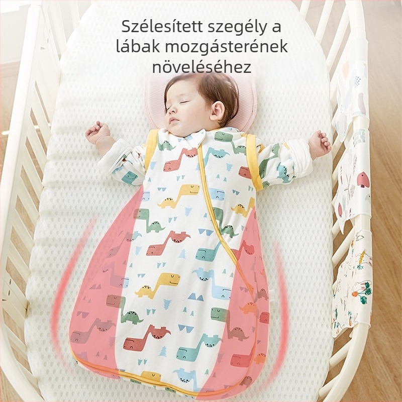 Baba hálózsák ujjakkal, vastag minden évszakra, pamut, antibakteriális, hőmérséklet-szabályozó, nedvesség-elvezető, rajzolt mintával