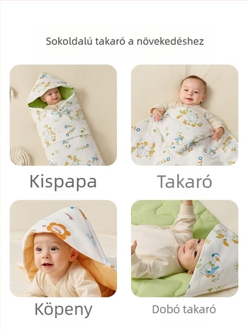 Jingqi csecsemő swaddle kendő, 100% pamut, A osztály, Space Cotton töltet, állatmintás, újszülötteknek és 1–3 éveseknek, minden évszakra