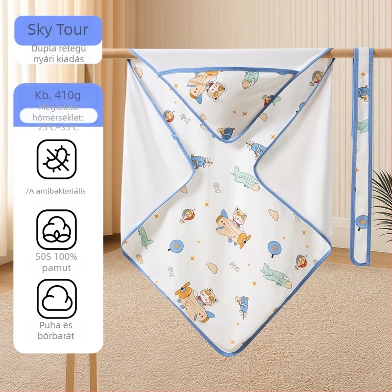 Jingqi csecsemő swaddle kendő, 100% pamut, A osztály, Space Cotton töltet, állatmintás, újszülötteknek és 1–3 éveseknek, minden évszakra