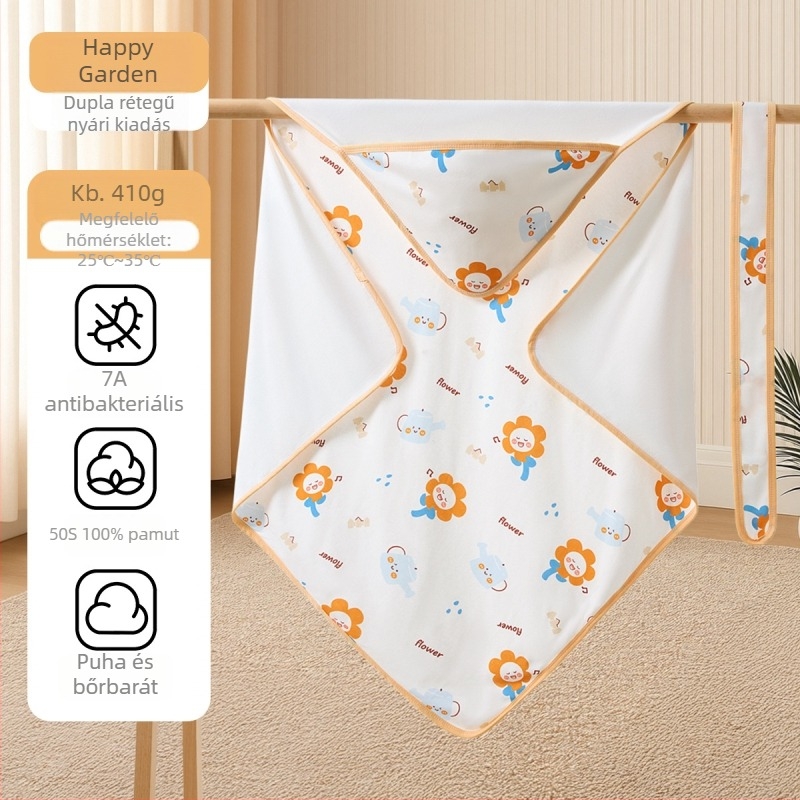 Jingqi csecsemő swaddle kendő, 100% pamut, A osztály, Space Cotton töltet, állatmintás, újszülötteknek és 1–3 éveseknek, minden évszakra