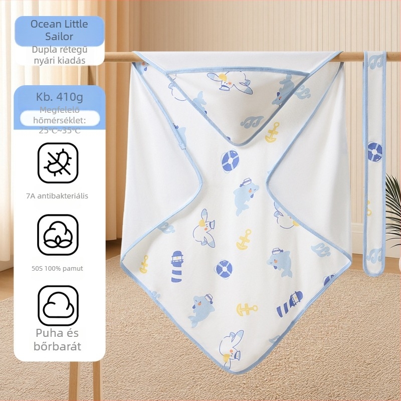 Jingqi csecsemő swaddle kendő, 100% pamut, A osztály, Space Cotton töltet, állatmintás, újszülötteknek és 1–3 éveseknek, minden évszakra