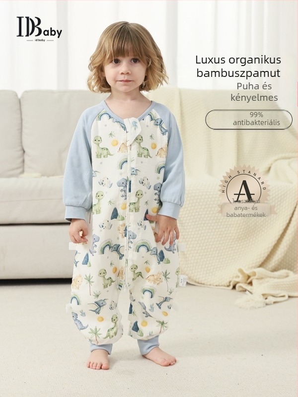 Candy Teddy Bambuszrostból készült egész éves baba alvózsák, osztott lábakkal, babáknak és kisgyerekeknek, tavasz–ősz