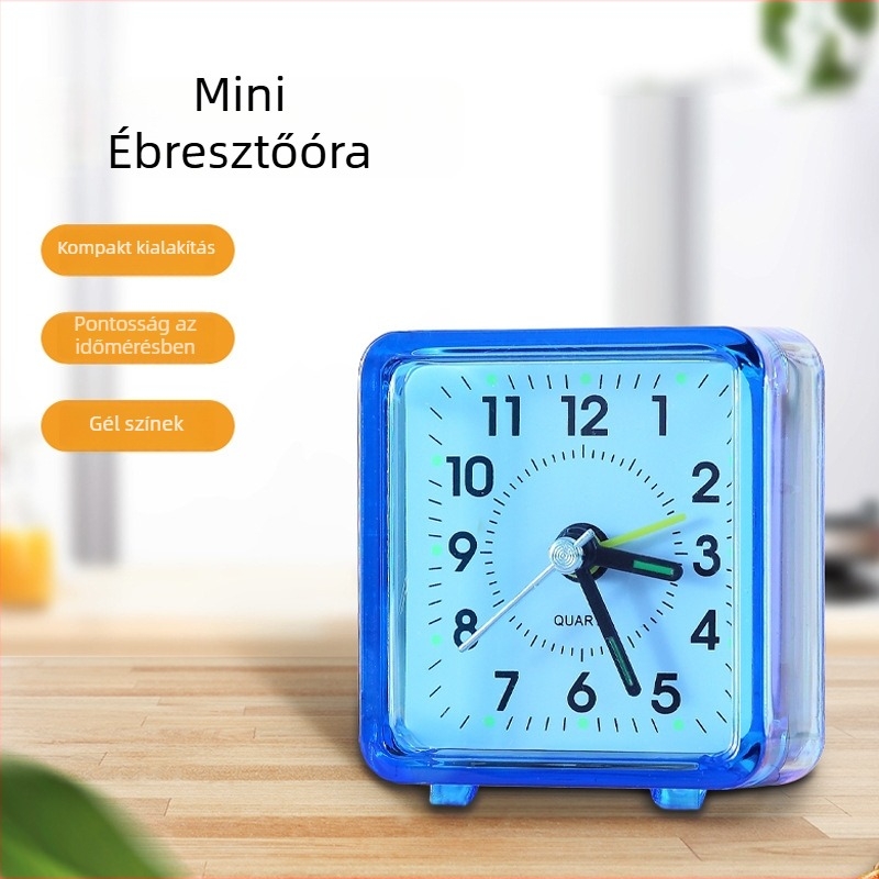 Ébresztőóra LED kijelzővel és analóg számlappal, elemes, elektronikus működésű, műanyag ház és műanyag számlap