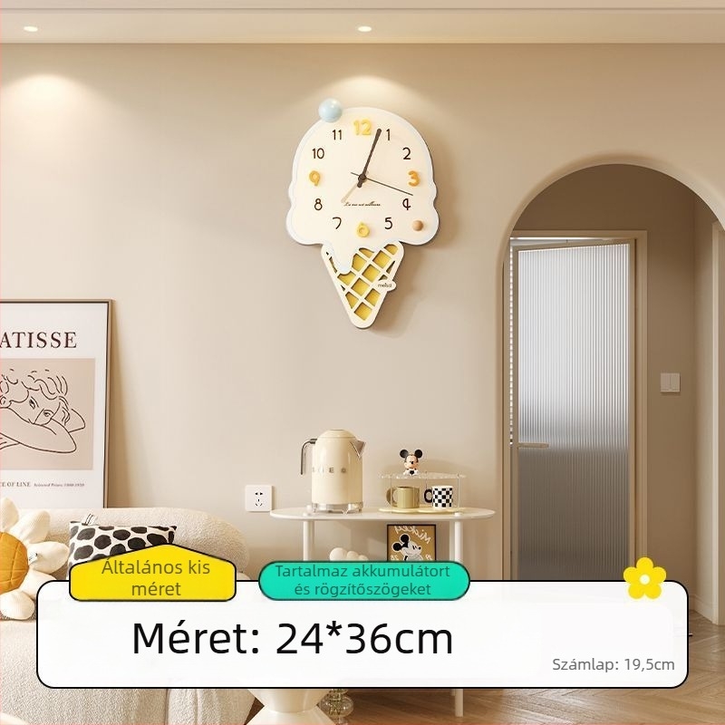 Asztali óra három kézzel, csendes működés, edzett üvegből készült számlap, tokozás MDF + PVC, működtetés száraz elemről