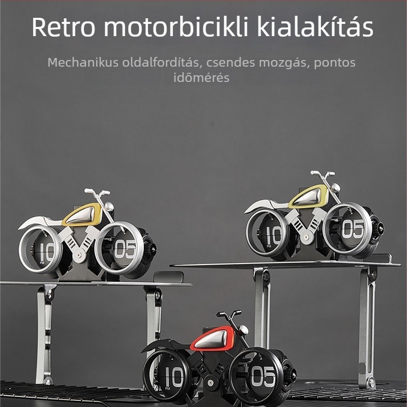 Motorkerékpár alakú asztali óra — kvarc mozgás, Wonderful márka, számkijelzés, elemes működés, műanyag ház