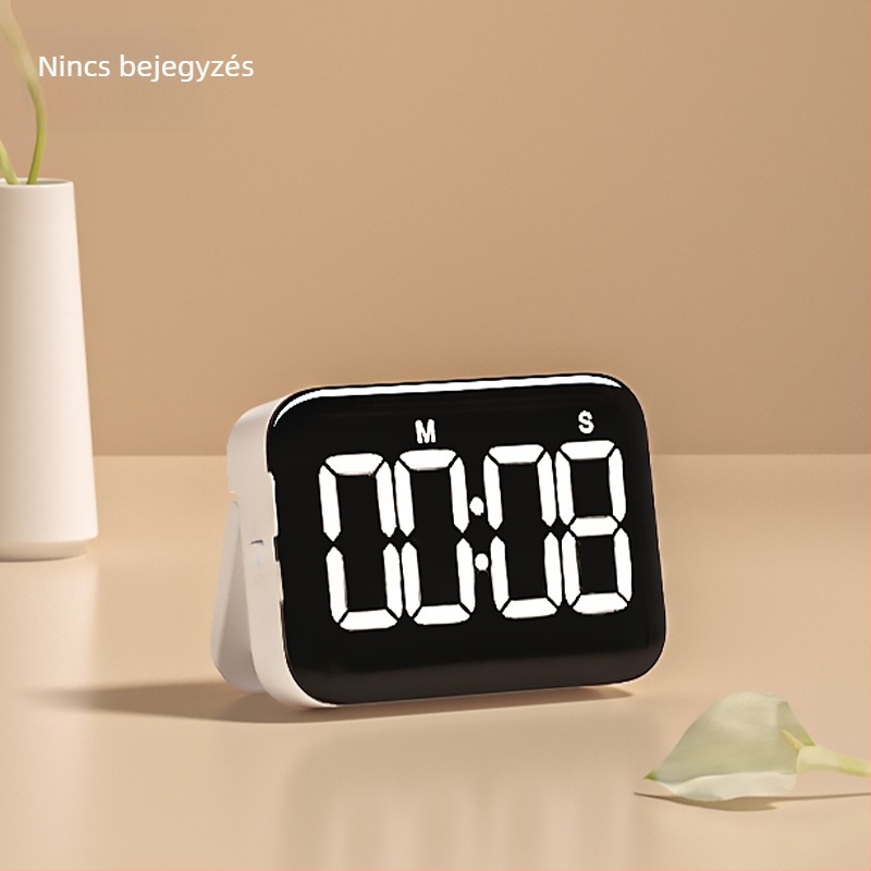 Deli NS883 digitális időmérő hőmérővel, LED kijelző, akkumulátoros működés, ABS ház