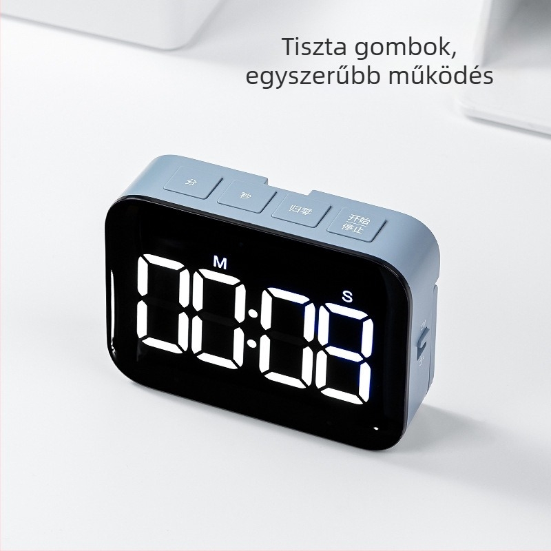 Deli NS883 digitális időmérő hőmérővel, LED kijelző, akkumulátoros működés, ABS ház