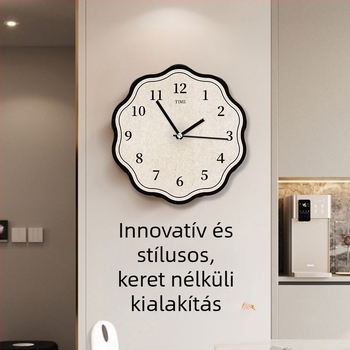 Fali óra – minimalist stílus, egyoldalas, halk kvarc mozgás, elemmel működik, fa tok, laminált papír számlap