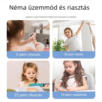 Vizuális időmérő gyerekek tanulásához és irodai használathoz – LED kijelző, ébresztő, naptár és hőmérő